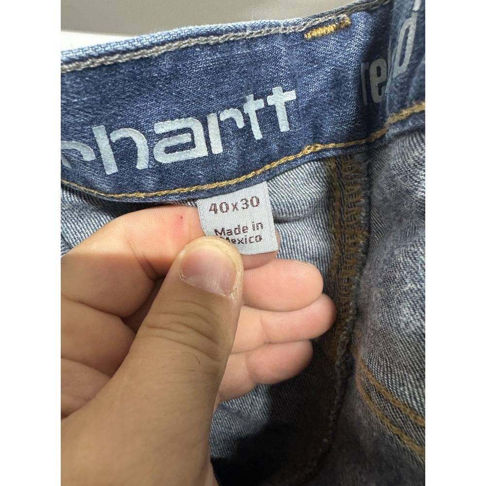 Carhartt Jeans Mens 40x30 Blue Relaxed Fit Rugged Flex Workwear Chore Fast Ship - Picture 7 of 8